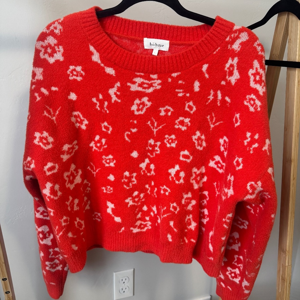 Bohme Orange Floral Sweater